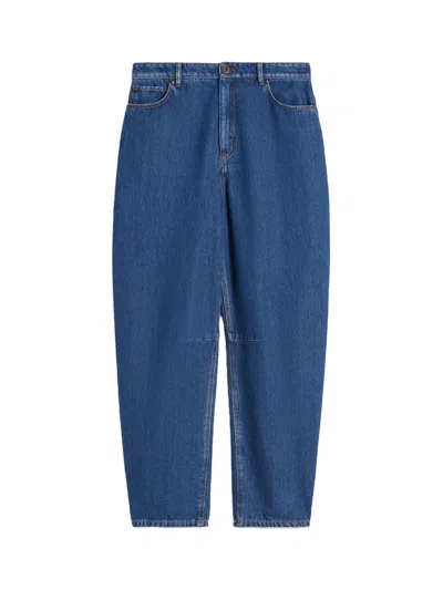 Weekend Max Mara Weekend Maxmara Cotton Denim Barrel-leg Jeans In Blue