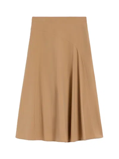 Weekend Max Mara Weekend Maxmara Cotton-poplin Skirt Tobacco In Brown