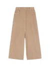 Weekend Max Mara Weekend Maxmara Cropped Cotton Velvet Trousers Sand
