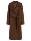 Weekend Max Mara Weekend Maxmara Double-breasted Wool Midi Coat Chocolate