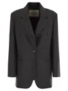 Weekend Max Mara Weekend Maxmara Edmea Wool Canvas Blazer In Gray
