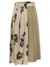 Weekend Max Mara Weekend Maxmara Etra Pleated Skirt In Patterned Twill In Neutral