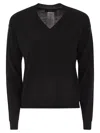 Weekend Max Mara Weekend Maxmara Fiocchi V Neck Jumper In Wool And Cashmere In Black