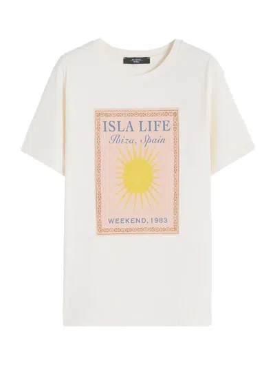 Weekend Max Mara Weekend Maxmara Graphic-print Cotton Jersey T-shirt In White