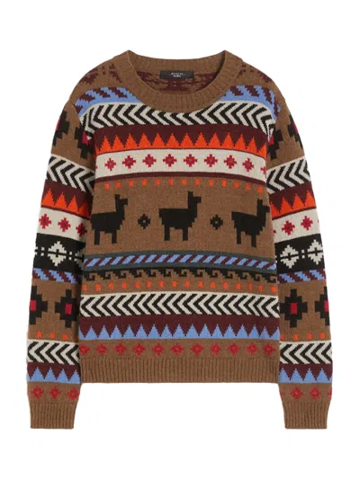 Weekend Max Mara Weekend Maxmara Intarsia-knit Wool And Alpaca Sweater In Brown