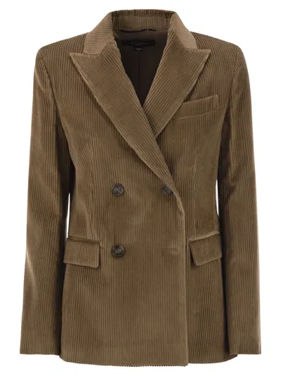 Weekend Max Mara Weekend Maxmara Katanga Cotton Velvet Blazer In Green