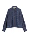 Weekend Max Mara Weekend Maxmara Laser-cut Denim Shirt Navy