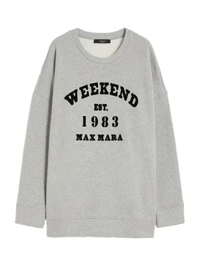 Weekend Max Mara Weekend Maxmara Logo-print Cotton Sweatshirt In Gray