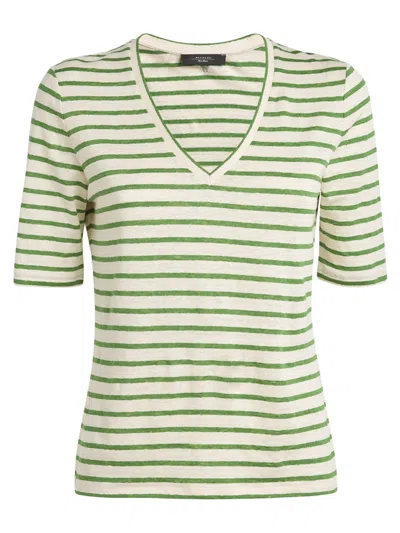 Weekend Max Mara Weekend Maxmara Opzione Linen T-shirt Green