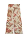 Weekend Max Mara Omens Beige Temide Floral-print Wide-leg Silk Trousers In Multi