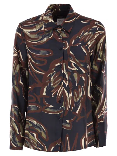 Weekend Max Mara Weekend Maxmara Rive Printed Twill Shirt In Blue