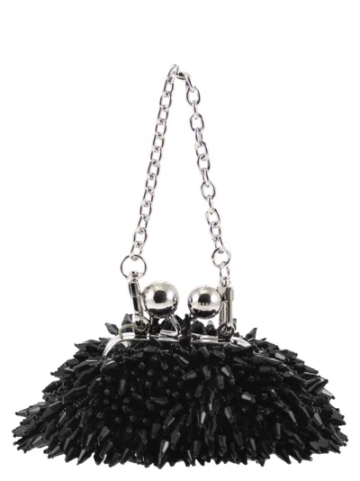 Weekend Max Mara Weekend Maxmara Wkaalfio - Beaded Jewel Clutch With Chain Strap In Black