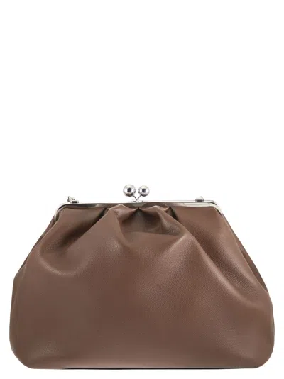 Weekend Max Mara Weekend Maxmara Wkabambola - Leather Clasp Bag In Brown