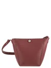 Weekend Max Mara Leather Shoulder Bag In Burgundy