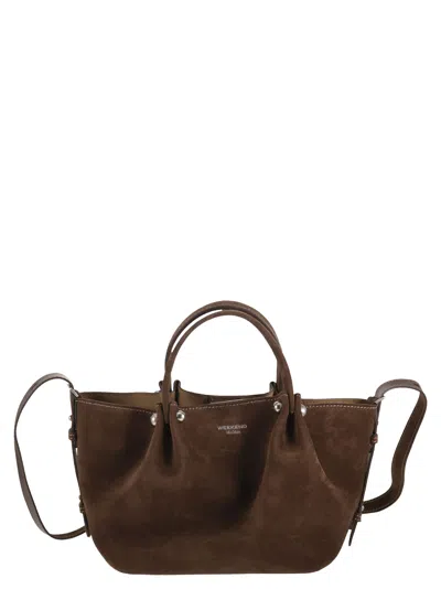 Weekend Max Mara Weekend Maxmara Wkario - Suede Calfskin Handbag With Removable Pouch In Brown