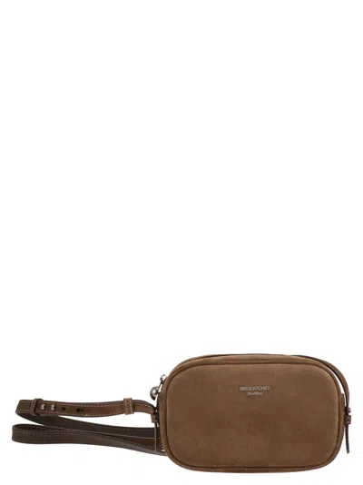 Weekend Max Mara Weekend Maxmara Wkastruzzo - Suede Calfskin Crossbody Bag In Brown