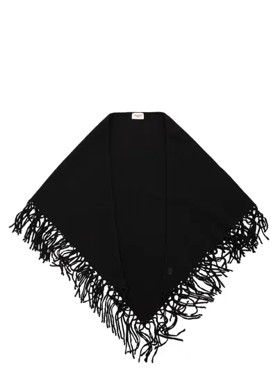 Weekend Max Mara Weekend Maxmara Wkatornado - Virgin Wool Fringed Cape In Black