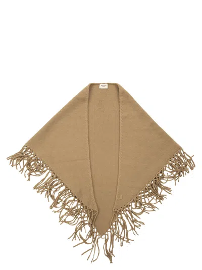 Weekend Max Mara Weekend Maxmara Wkatornado - Virgin Wool Fringed Cape In Multi