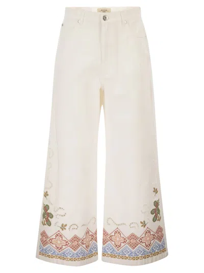 Weekend Max Mara Weekend Maxmara Wkdadunco Cotton Bull Trousers In White