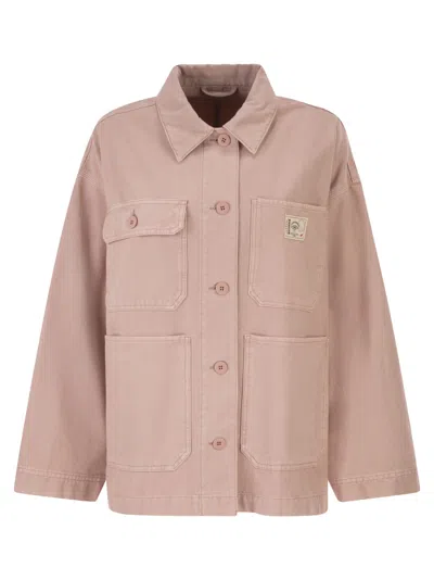 Weekend Max Mara Weekend Maxmara Wkdalbum - Cotton Canvas Workwear Jacket In Pink