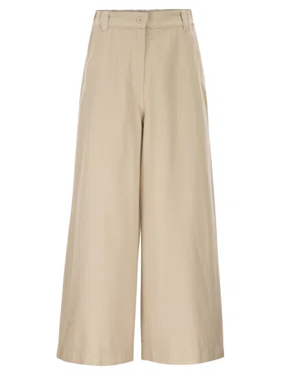 Weekend Max Mara Weekend Maxmara Wkdariete - Cotton Drill Trousers In Brown
