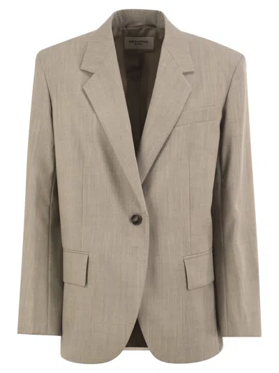 Weekend Max Mara Weekend Maxmara Wkdattila - Single-breasted Pure Virgin Wool Blazer In Gray