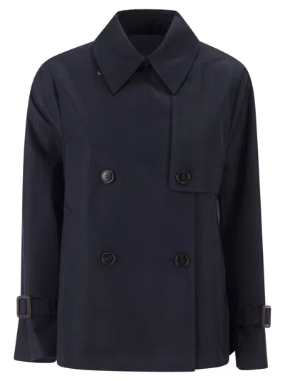 Weekend Max Mara Weekend Maxmara Wkdbiglia Water Repellent Gabardine Trench Coat In Blue