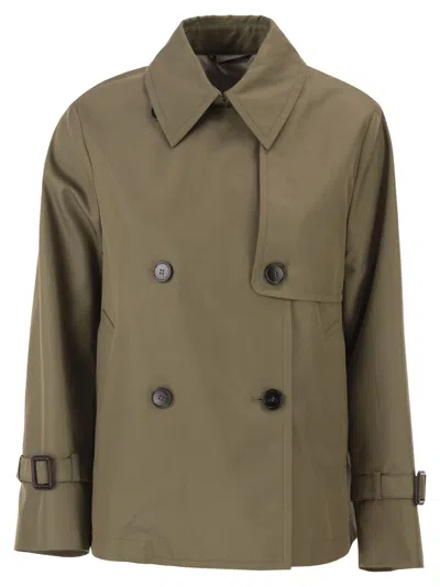 Weekend Max Mara Weekend Maxmara Wkdbiglia Water Repellent Gabardine Trench Coat In Green