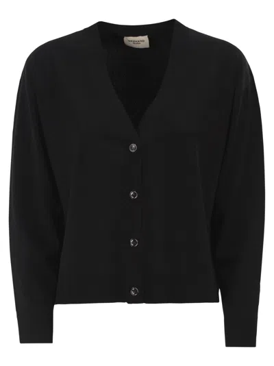 Weekend Max Mara Weekend Maxmara Wkdboario Fluid Knit Cardigan With V Neck In Black