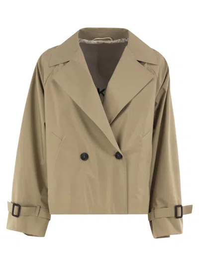 Weekend Max Mara Weekend Maxmara Wkdboero Cropped Double Breasted Technical Jacket In Brown