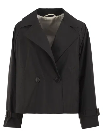 Weekend Max Mara Weekend Maxmara Wkdboero Cropped Double Breasted Technical Jacket In Black