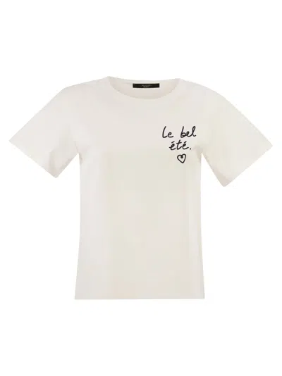 Weekend Max Mara Weekend Maxmara Wkdbora Jersey T Shirt With Graphic Print In White