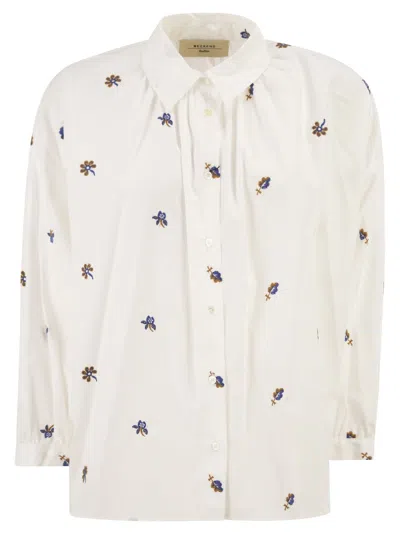 Weekend Max Mara Weekend Maxmara Wkdbutterfly Poplin Shirt With Embroidery In White