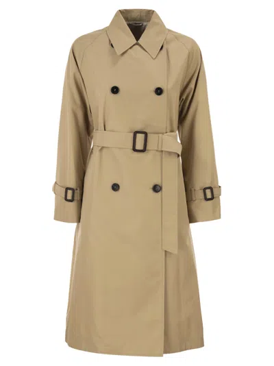 Weekend Max Mara Weekend Maxmara Wkdcanasta Reversible Trench Coat In Water Repellent Gabardine In Nude