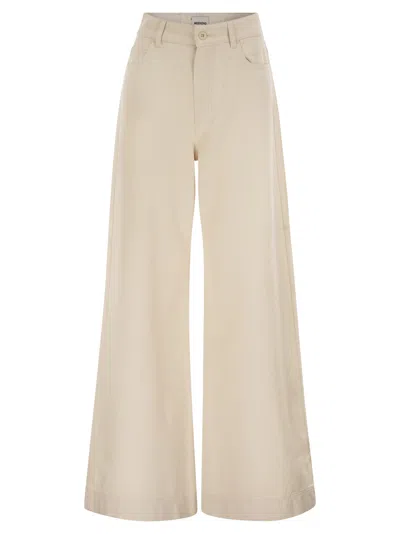 Weekend Max Mara Wkdcanneti - Wide-leg Cotton Denim Jeans In Neutral