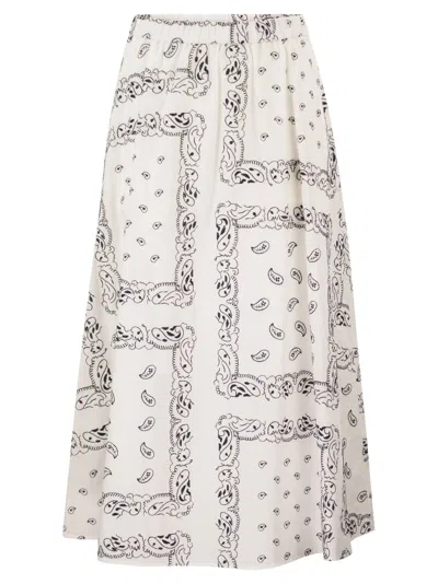 Weekend Max Mara Weekend Maxmara Wkdcaravan Midi Skirt In Cotton Poplin In White