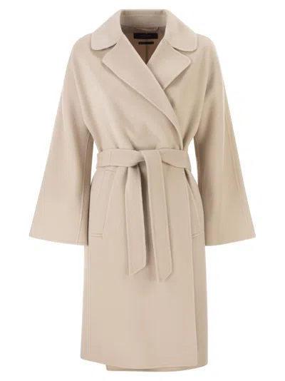 Weekend Max Mara Weekend Maxmara Wkdcivada Double Wool Blend Dressing Gown Coat In Neutral