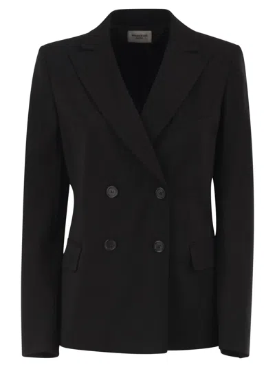 Weekend Max Mara Wkdcolibri - Stretch Double-breasted Blazer In Black