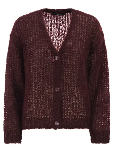 Weekend Max Mara Weekend Maxmara Wkddanza Mohair Cardigan In Burgundy