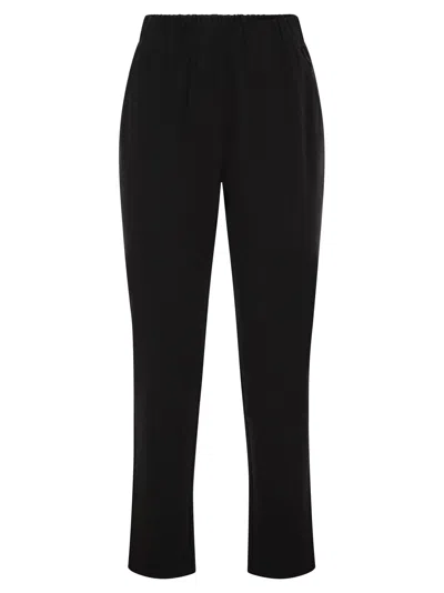 Weekend Max Mara Weekend Maxmara Wkdelfo Slim Fit Stretch Technical Jersey Trousers In Black