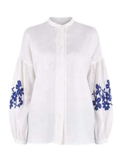 Weekend Max Mara Weekend Maxmara Wkdestro Shirt White Blue
