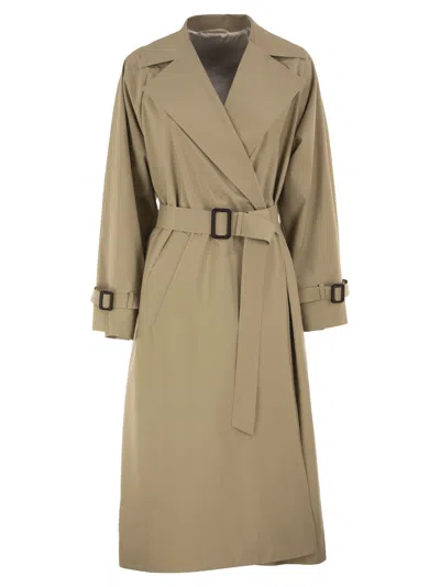 Weekend Max Mara Weekend Maxmara Wkdfatto Water Repellent Long Trench Coat With Belt In Brown
