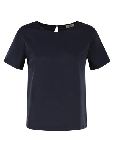 Weekend Max Mara Weekend Maxmara Wkdgilbert Satin And Jersey T Shirt In Blue