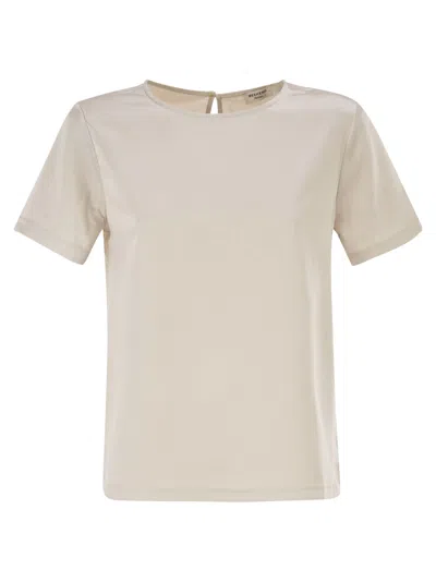 Weekend Max Mara Weekend Maxmara Wkdgilbert Satin And Jersey T Shirt In Neutral