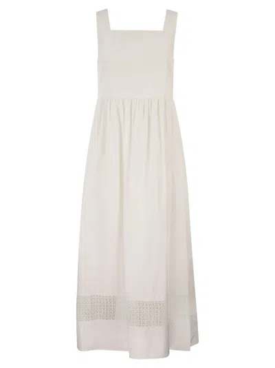 Weekend Max Mara Weekend Maxmara Wkdgola Sleeveless Cotton Poplin Dress In White