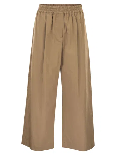 Weekend Max Mara Weekend Maxmara Wkdgolfo - Cotton Satin Trousers In Brown