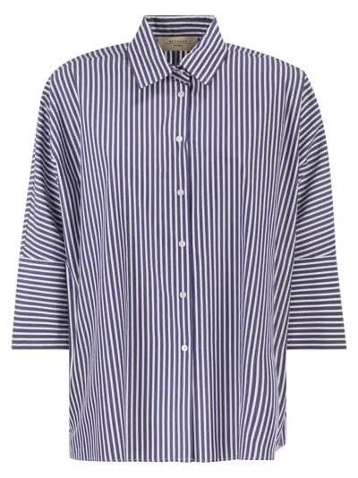 Weekend Max Mara Weekend Maxmara Wkdhudson Oversized Cotton Poplin Shirt In Blue