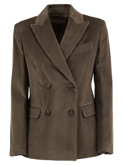 Weekend Max Mara Weekend Maxmara Wkdkatanga - Cotton Velvet Blazer In Brown