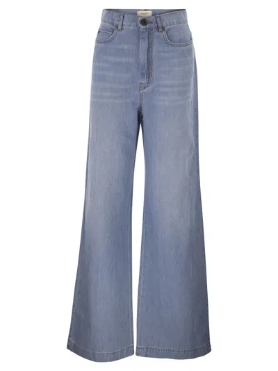Weekend Max Mara Weekend Maxmara Wkdlatino - Cotton And Linen Denim Jeans In Blue