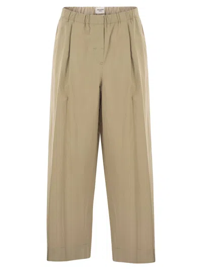 Weekend Max Mara Weekend Maxmara Wkdlibero Pure Cotton Wide Leg Trousers In Neutral